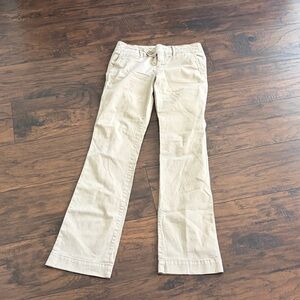 American Eagle Outfitters Women's Light Beige Wide Leg Jeans